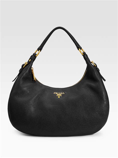 prada small daino leather hobo|Prada vitello daino messenger bag.